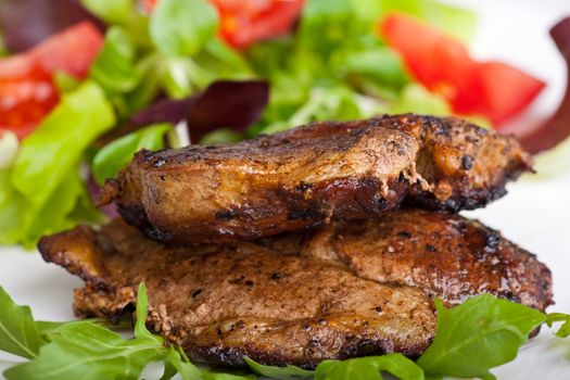 pork steak and mixed salad