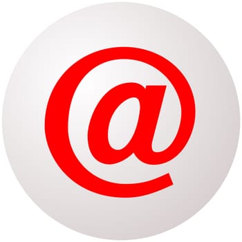 Email symbol sphere isolated in white