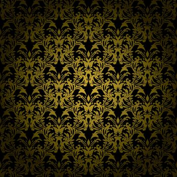 Golden brown floral design that would make an ideal seamless background
