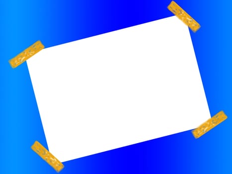 A blank customisable space with the effect of sticky tape on the corners.