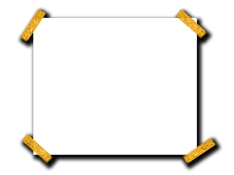 A blank customisable space with the effect of sticky tape on the corners.