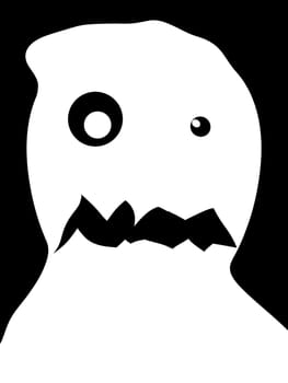 A not so scary cartoon monster head. Would be handy for the concept of fear.