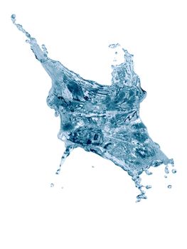 Splashing water abstract background isolated on white with clipping path