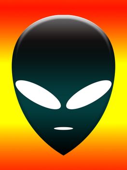 A very simple alien head of the common representation of an alien.