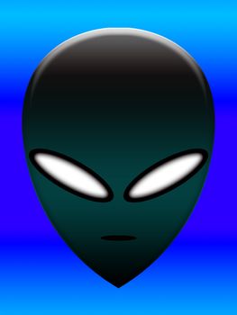 A very simple alien head of the common representation of an alien.