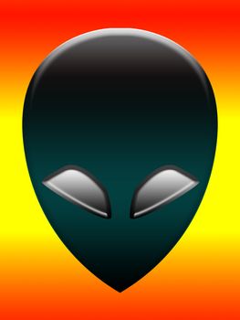 A very simple alien head of the common representation of an alien.
