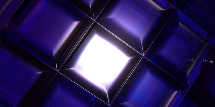 An illustration of a translucent squares rendered diagonally in a soft purplecolor tone.