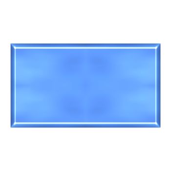 3d azure square button isolated in white