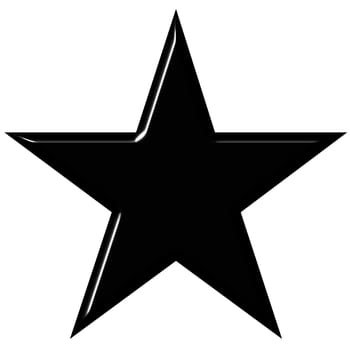 3d black star isolated in white