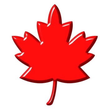 3d canadian leaf isolated in white