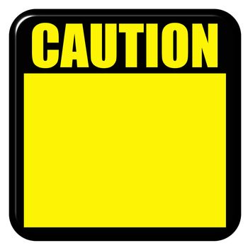 3d caution sign isolated in white