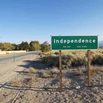 Sign for town named Independence.