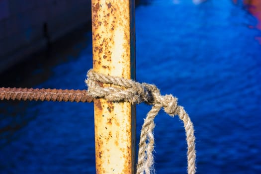 The rope on the water background