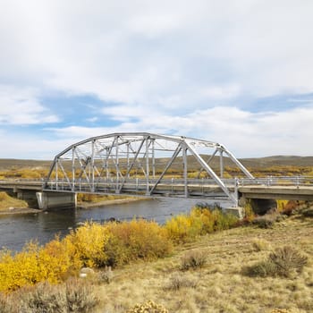 Bridge over stream in Wyoming.