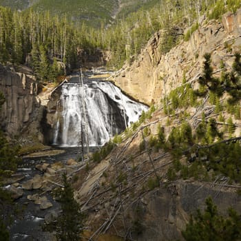 Waterfall in Yellowstone National Park, Wyoming.