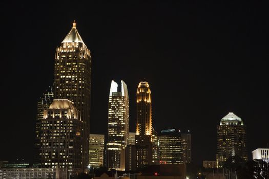 Nightscape of Atlanta, Georgia skyline.