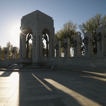 World War II Memorial in Washington, DC, USA.