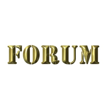 3d golden forum isolated in white