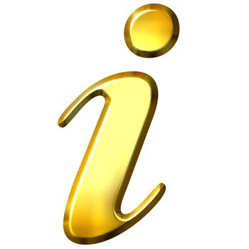 3d golden information symbol isolated in white
