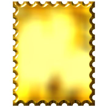 3d golden stamp isolated in white