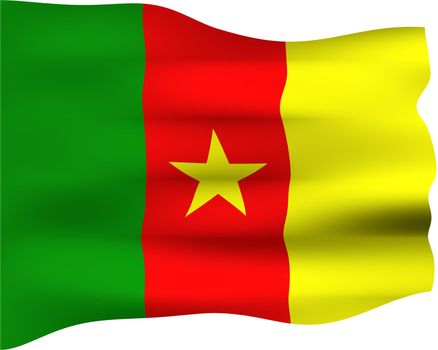 3d flag of Cameroon isolated in white