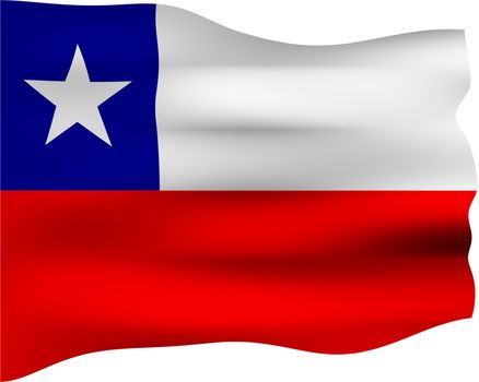 3d flag of Chile isolated in white