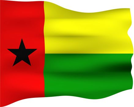 3d flag of Guinea Bissau isolated in white