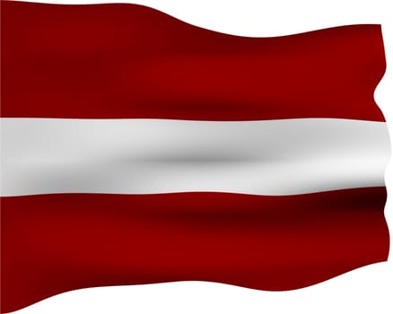 3d flag of Latvia isolated in white