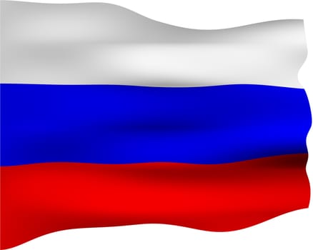 3d flag of Russia isolated in white