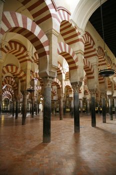 arab archs inside cordoba's mosque