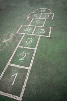 It is a hopscotch in yard for childern.