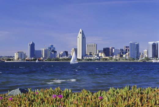 View of the San Diego skyline as seen from Coronado Island.