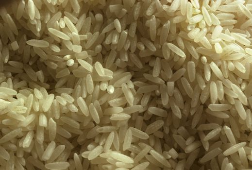 Close up of white rice grains