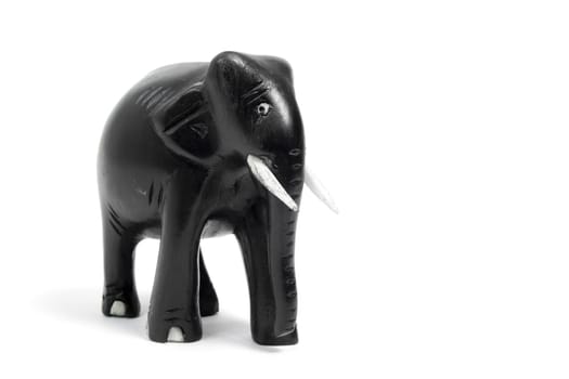 wooden toy elephant, isolated on white