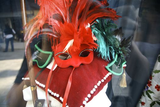 several carnival coloured masks at venice italy