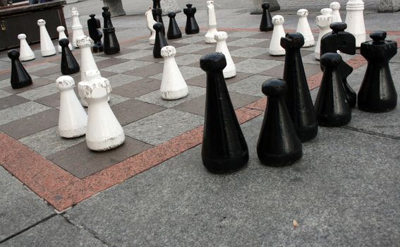 chess being played on the streets