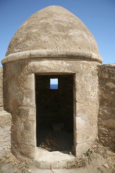 defense turret at the retimno castle in crete
