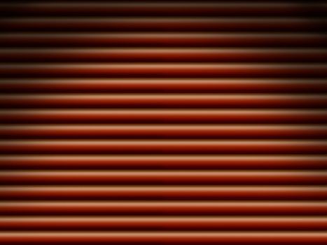 Red horizontal tube pipe background dramatically lit from above