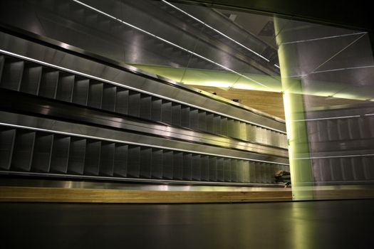 high view of a escalator in tate modern gallery of london