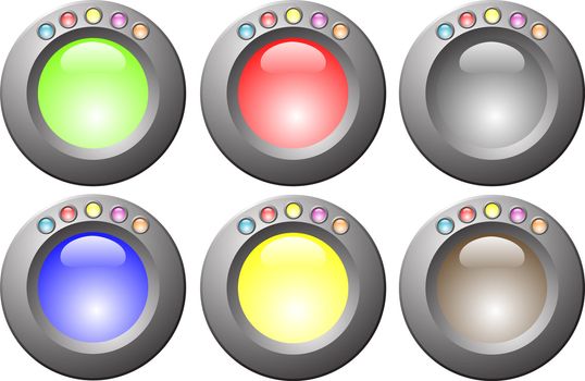  a set of shiny web buttons