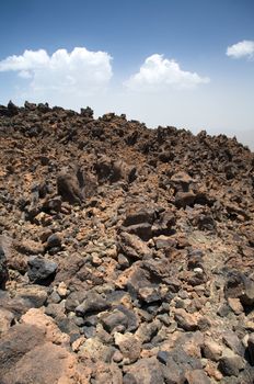 volcanic rocks near teide volcano in tenerife spain