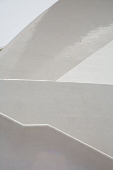 detail of a building with white rails