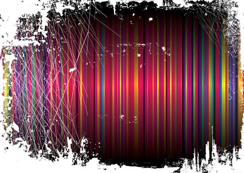 Striped rainbow background overlayed by a grunge effect