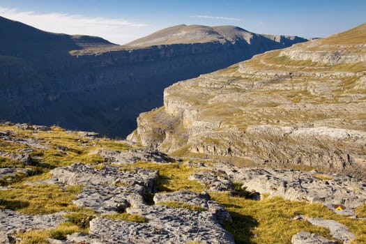 Spain, Ordesa valley - National park. Sunny autumn day.