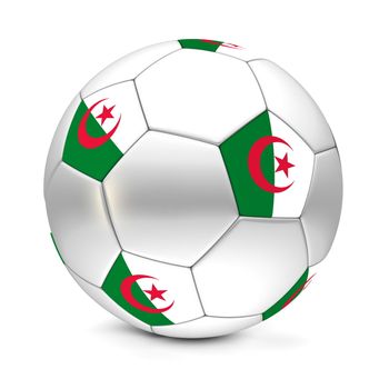 shiny football/soccer ball with the flag of Algeria on the pentagons