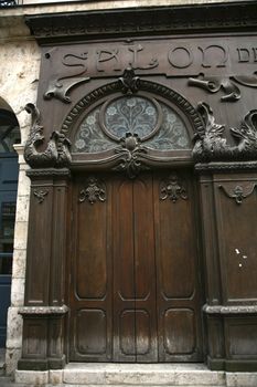 wooden art nouveau big door