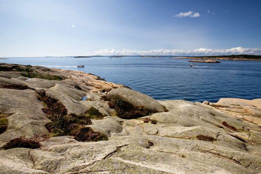 The coast of southern Norway with an ocean view