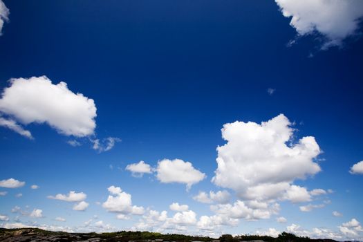 A cloud background with cumulus clouds