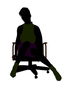 Female business executive silhouette on a white background