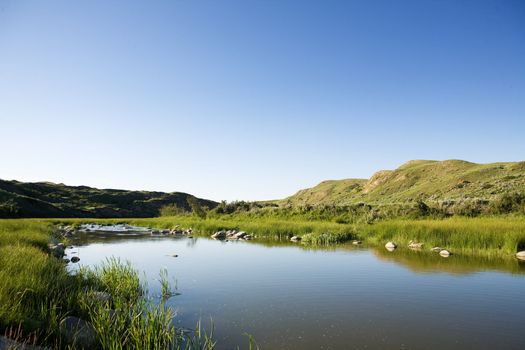 Creek hill in beautiful Saskatchewan nature